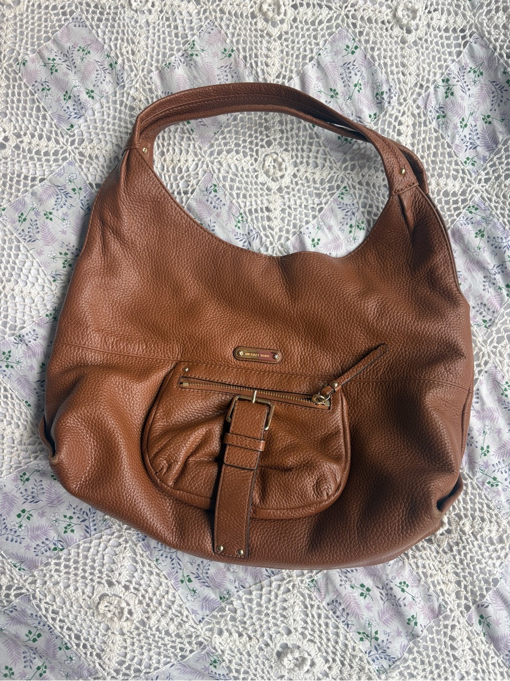 Y2K Michael Kors brown pebbled leather hobo bag with gold hardware